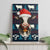 Lovely Cow Christmas Canvas Wall Art Xmas Holiday Patterns - Wonder Print Shop
