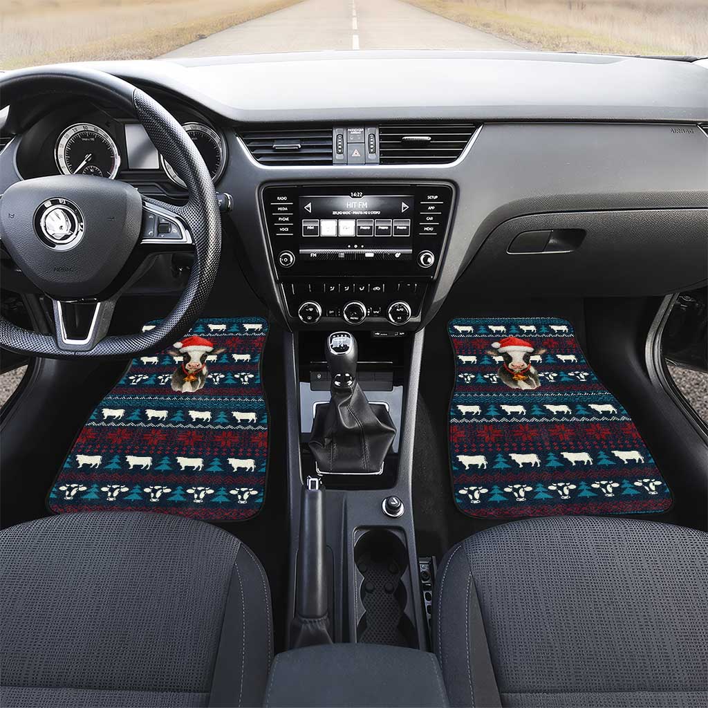 Lovely Cow Christmas Car Mats Xmas Holiday Patterns - Wonder Print Shop