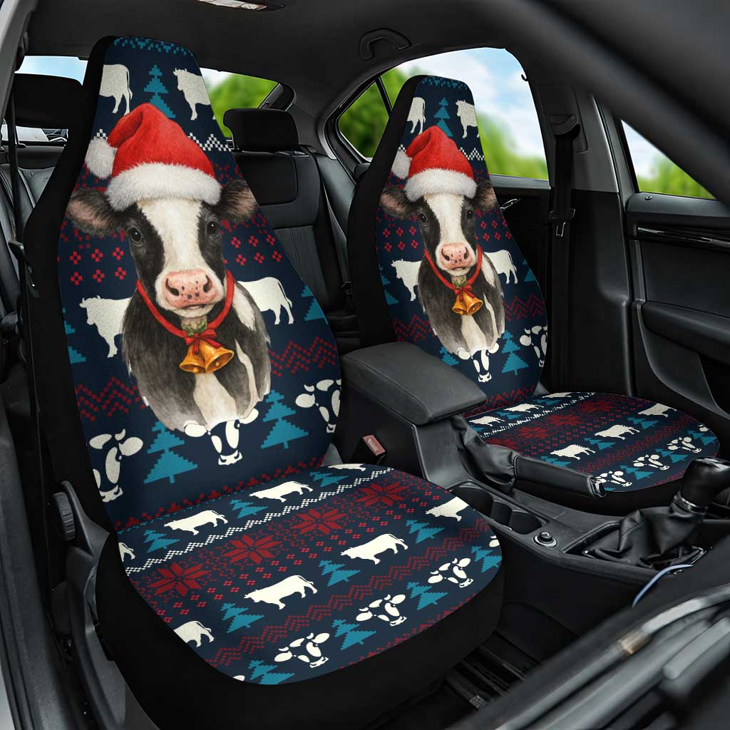 Lovely Cow Christmas Car Seat Cover Xmas Holiday Patterns - Wonder Print Shop