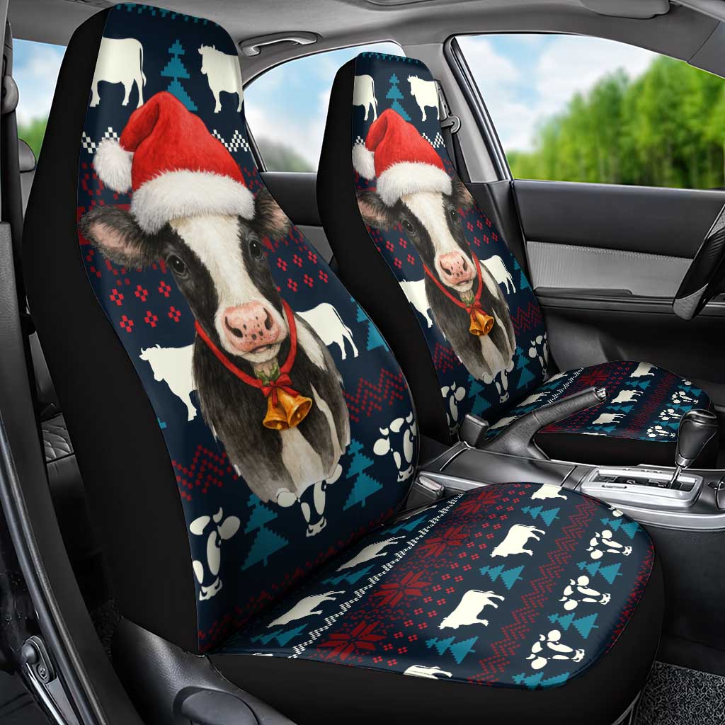 Lovely Cow Christmas Car Seat Cover Xmas Holiday Patterns - Wonder Print Shop
