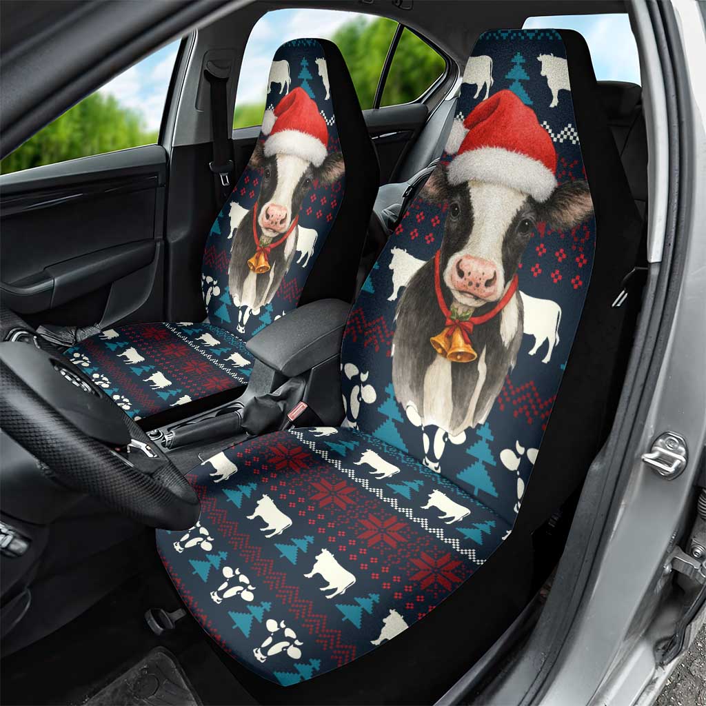 Lovely Cow Christmas Car Seat Cover Xmas Holiday Patterns - Wonder Print Shop