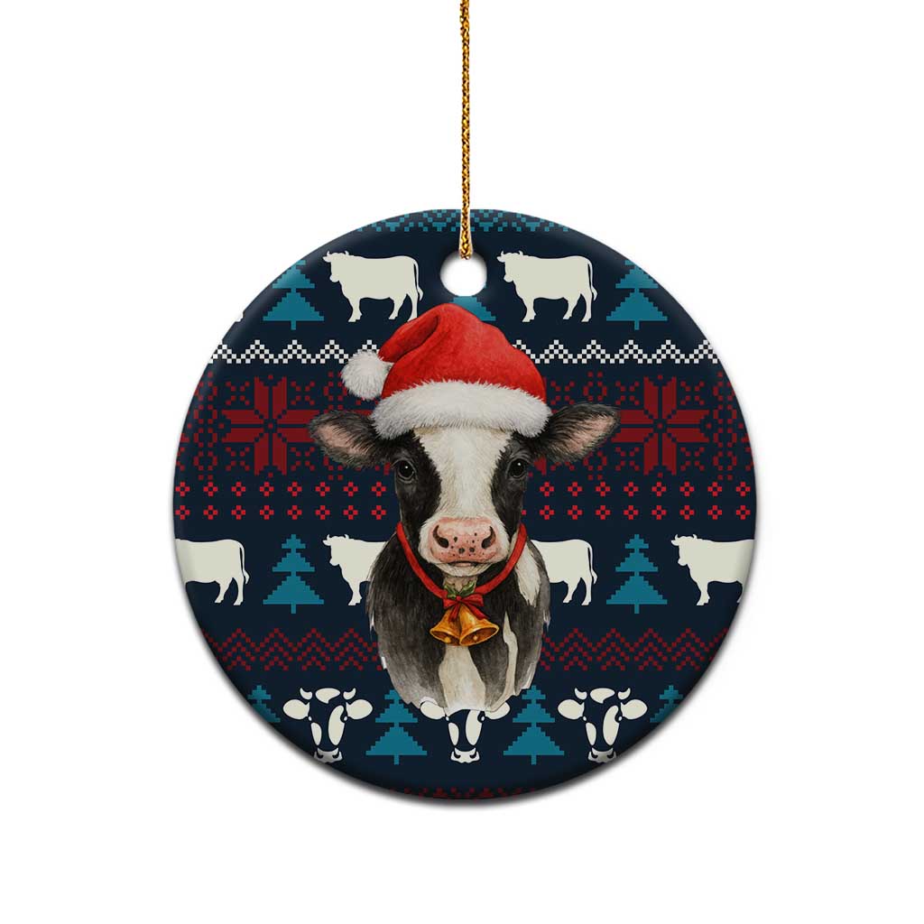 Lovely Cow Christmas Ceramic Ornament Xmas Holiday Patterns - Wonder Print Shop