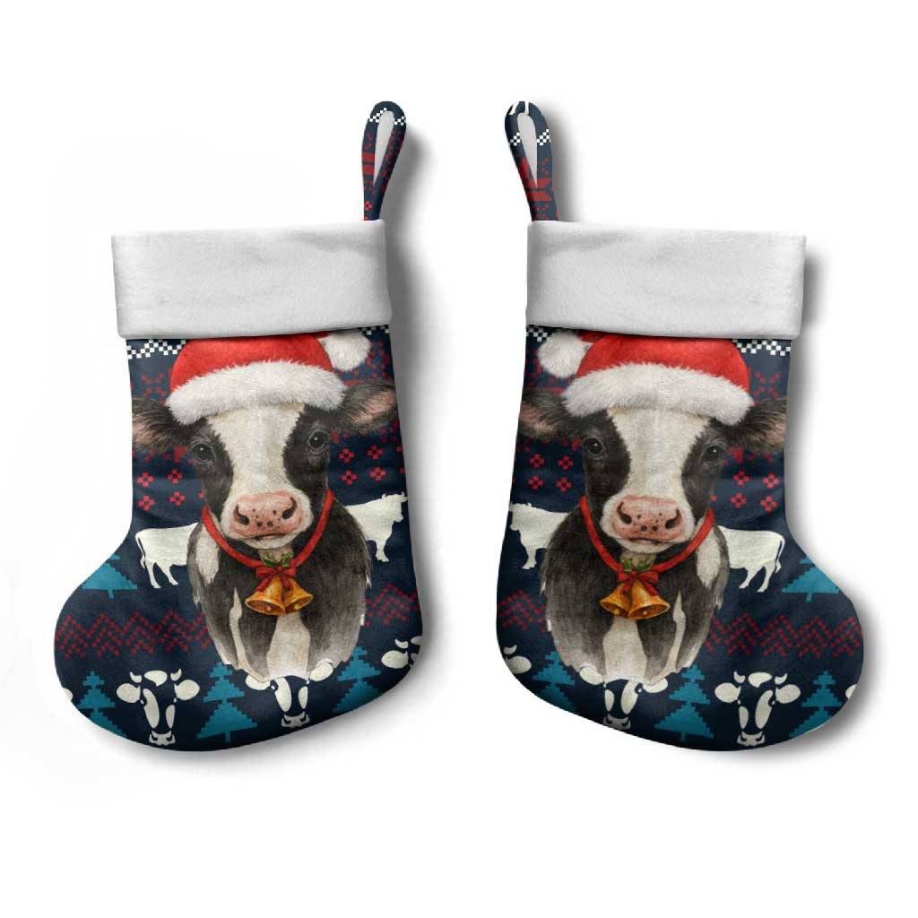 Lovely Cow Christmas Stocking Xmas Holiday Patterns - Wonder Print Shop