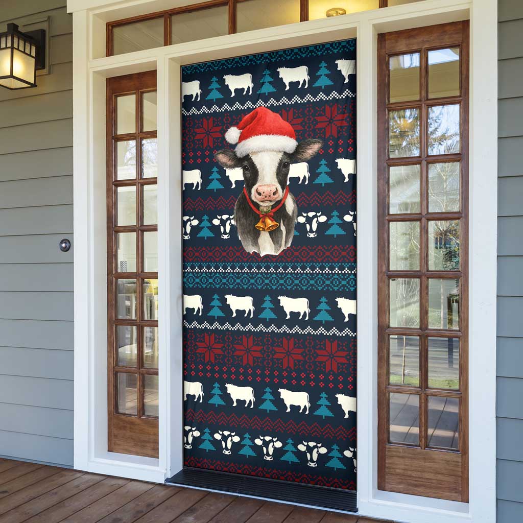 Lovely Cow Christmas Door Cover Xmas Holiday Patterns - Wonder Print Shop