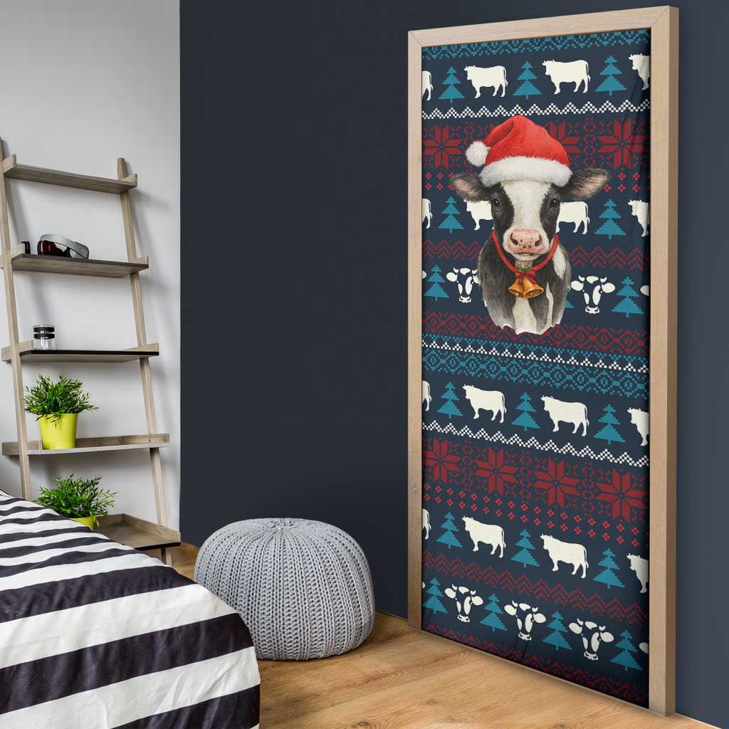 Lovely Cow Christmas Door Cover Xmas Holiday Patterns - Wonder Print Shop