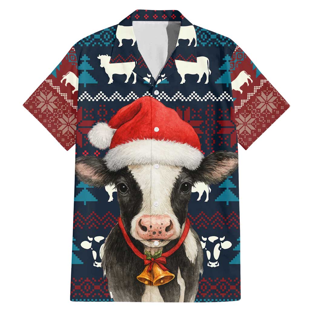 Lovely Cow Christmas Family Matching Mermaid Dress and Hawaiian Shirt Xmas Holiday Patterns - Wonder Print Shop