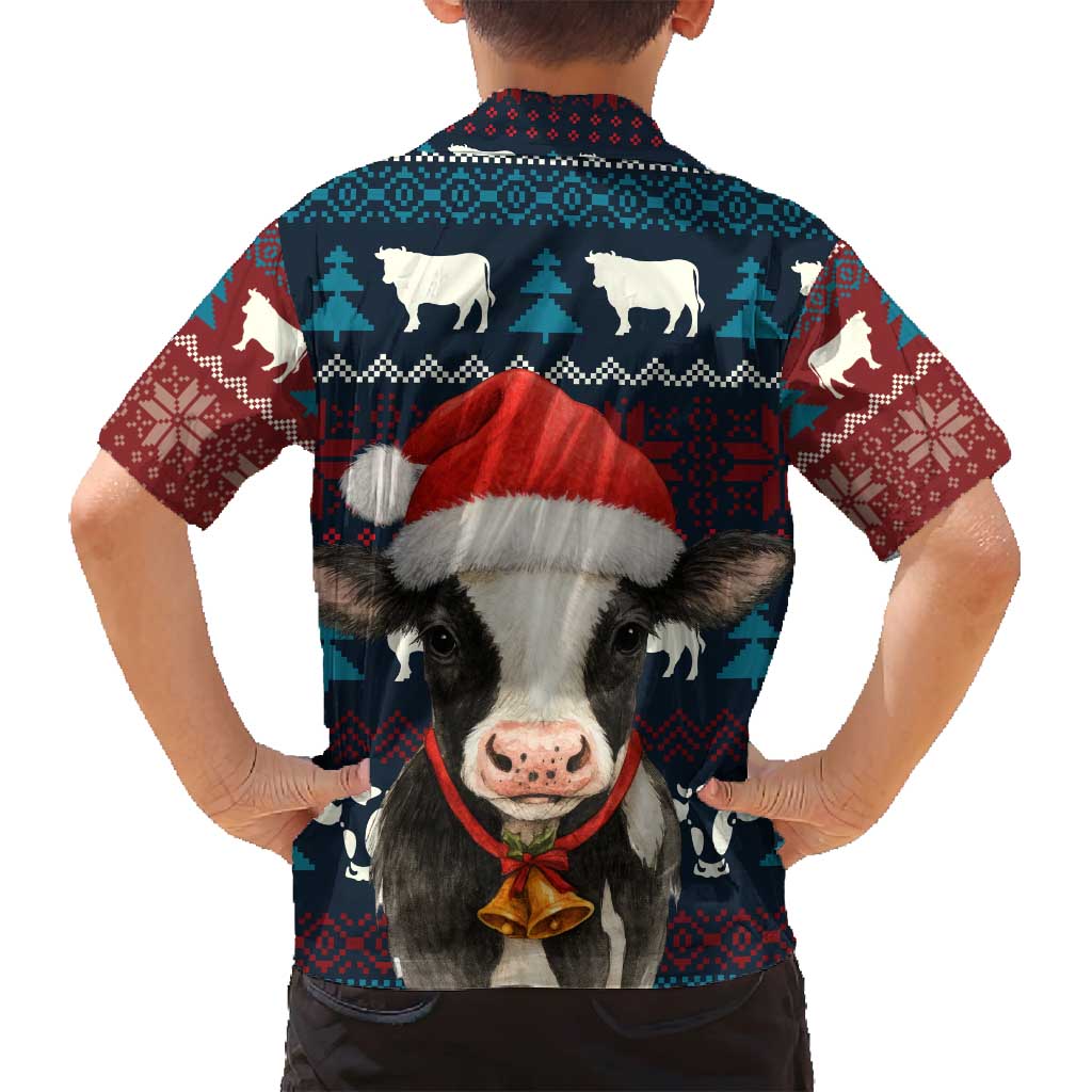 Lovely Cow Christmas Family Matching Puletasi and Hawaiian Shirt Xmas Holiday Patterns - Wonder Print Shop