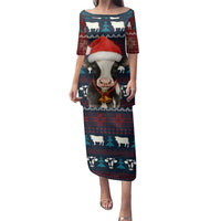 Lovely Cow Christmas Family Matching Puletasi and Hawaiian Shirt Xmas Holiday Patterns - Wonder Print Shop