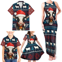 Lovely Cow Christmas Family Matching Tank Maxi Dress and Hawaiian Shirt Xmas Holiday Patterns - Wonder Print Shop