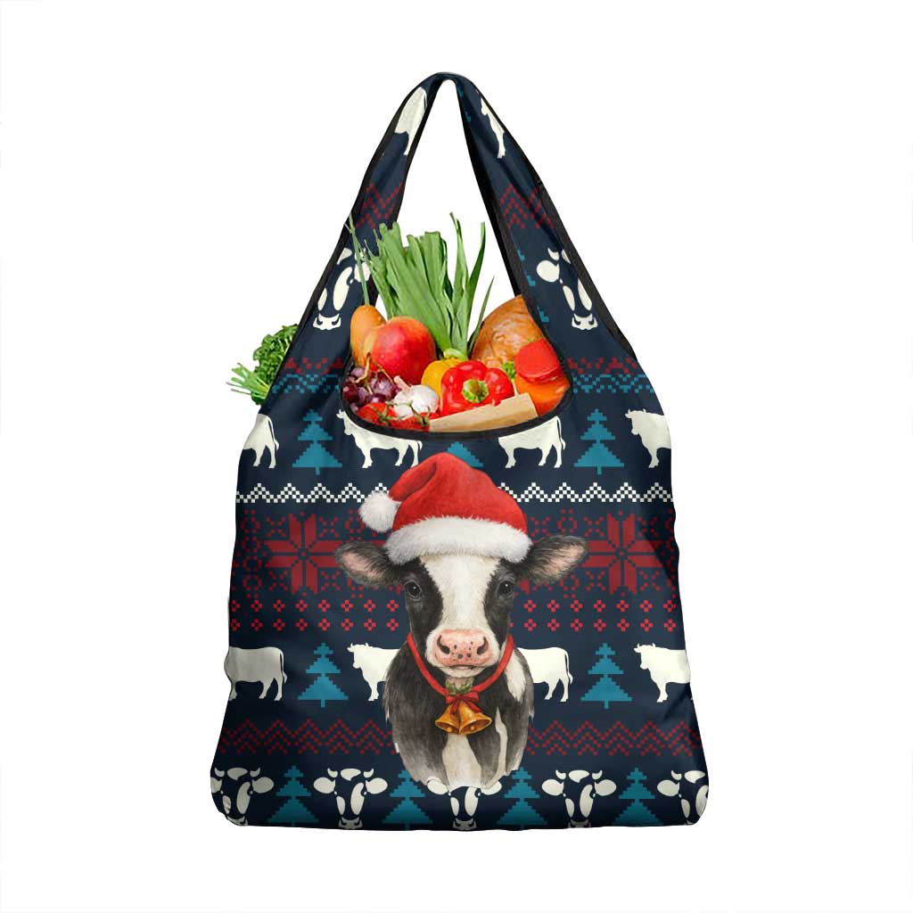 Lovely Cow Christmas Grocery Bag Xmas Holiday Patterns - Wonder Print Shop