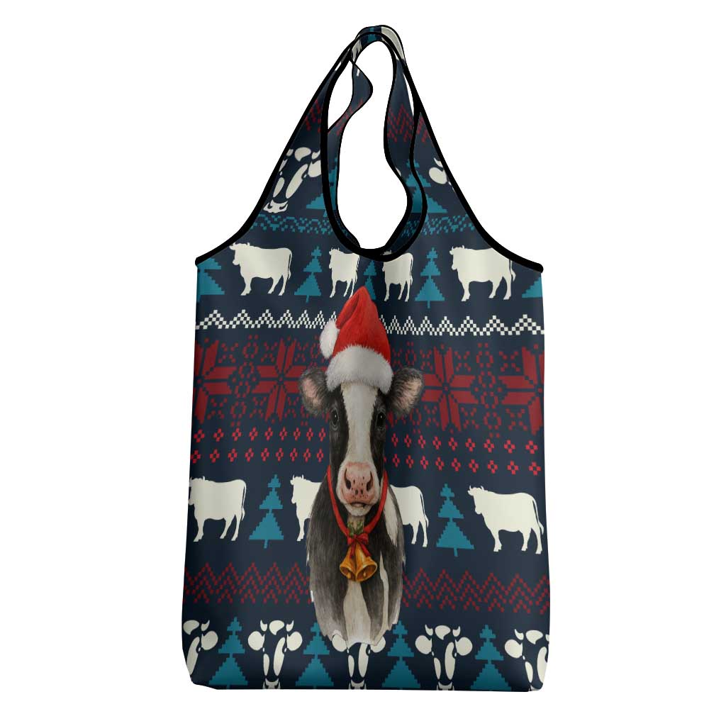 Lovely Cow Christmas Grocery Bag Xmas Holiday Patterns - Wonder Print Shop