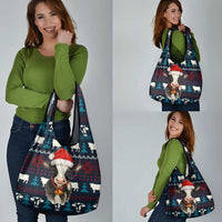 Lovely Cow Christmas Grocery Bag Xmas Holiday Patterns - Wonder Print Shop