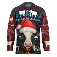 Lovely Cow Christmas Hockey Jersey Xmas Holiday Patterns - Wonder Print Shop