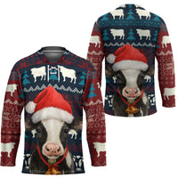 Lovely Cow Christmas Hockey Jersey Xmas Holiday Patterns - Wonder Print Shop