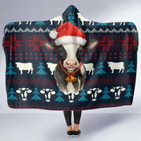 Lovely Cow Christmas Hooded Blanket Xmas Holiday Patterns - Wonder Print Shop