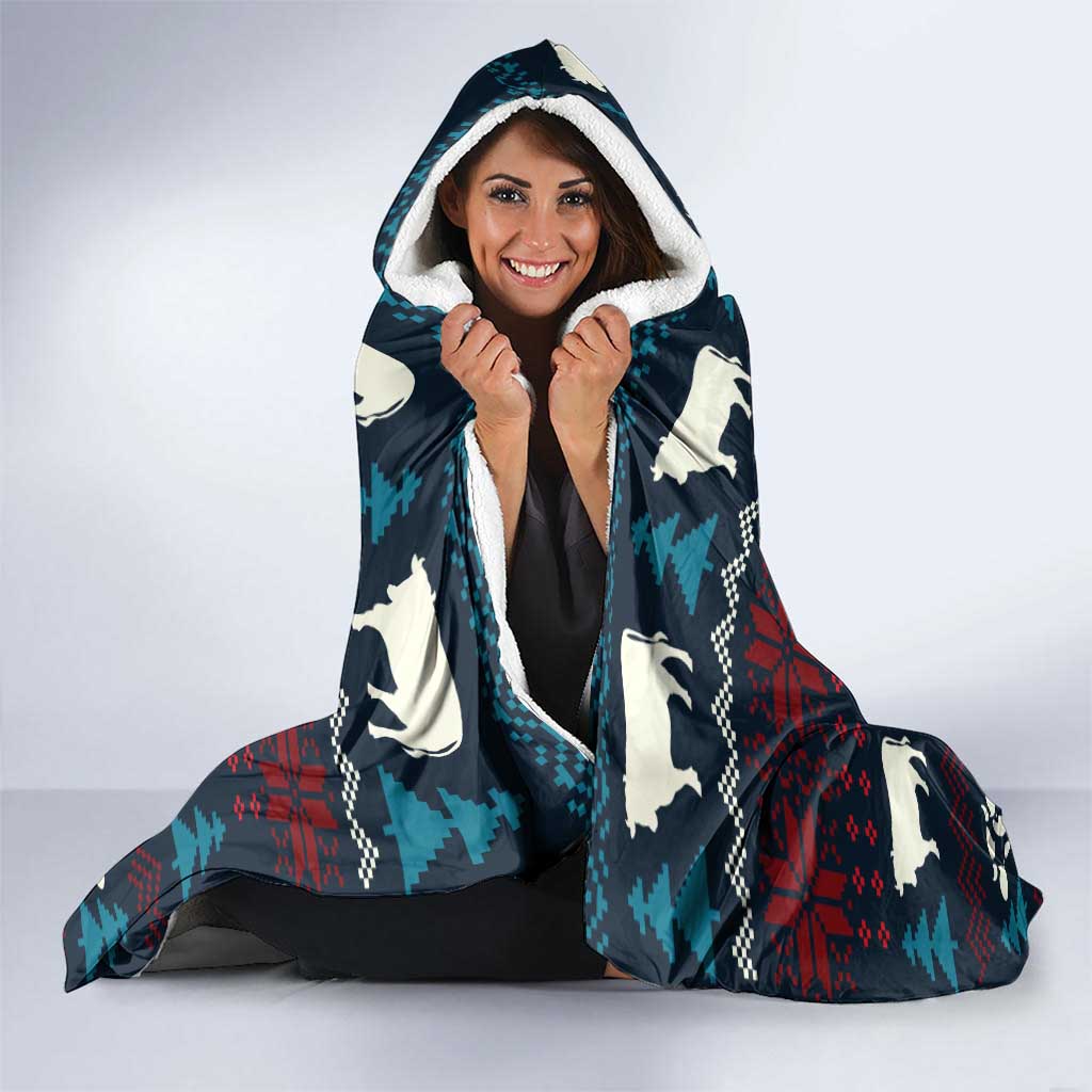 Lovely Cow Christmas Hooded Blanket Xmas Holiday Patterns - Wonder Print Shop