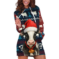 Lovely Cow Christmas Hoodie Dress Xmas Holiday Patterns - Wonder Print Shop