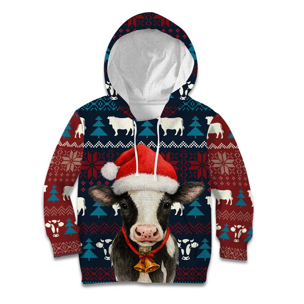 Lovely Cow Christmas Kid Hoodie Xmas Holiday Patterns - Wonder Print Shop