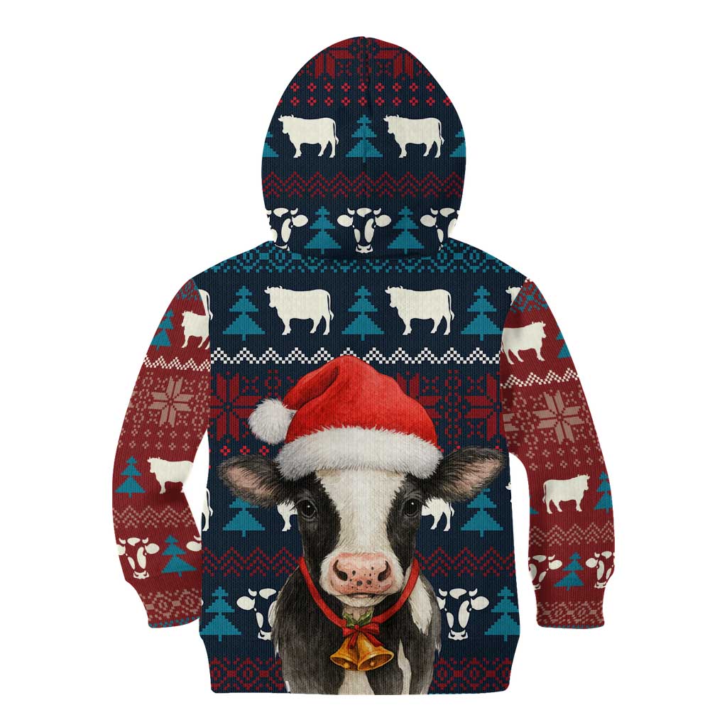 Lovely Cow Christmas Kid Hoodie Xmas Holiday Patterns - Wonder Print Shop