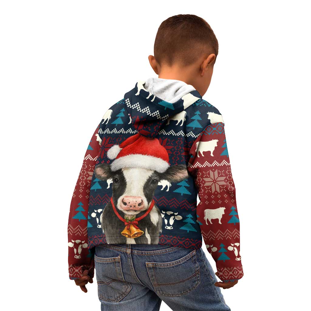 Lovely Cow Christmas Kid Hoodie Xmas Holiday Patterns - Wonder Print Shop