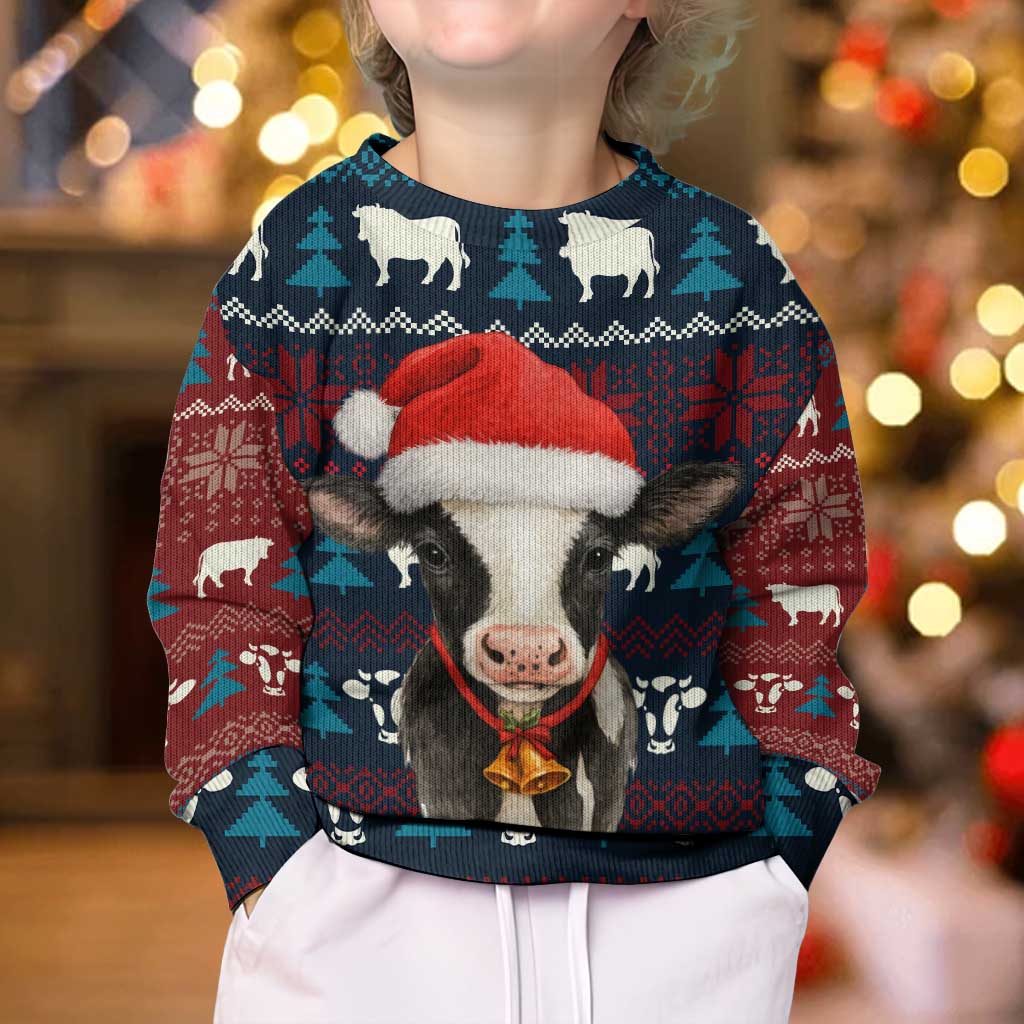 Lovely Cow Christmas Kid Ugly Christmas Sweater Xmas Holiday Patterns - Wonder Print Shop