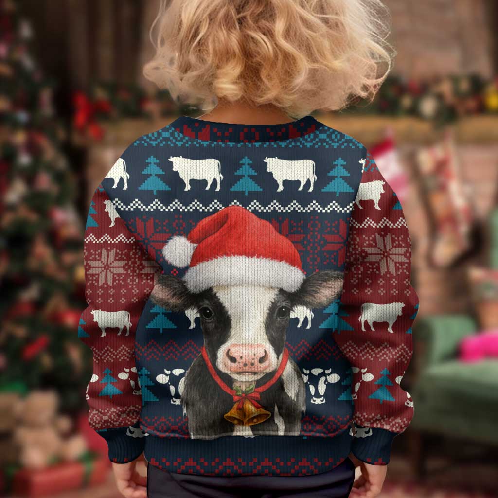 Lovely Cow Christmas Kid Ugly Christmas Sweater Xmas Holiday Patterns - Wonder Print Shop