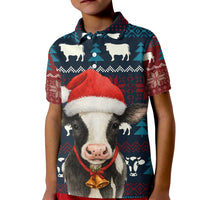 Lovely Cow Christmas Kid Polo Shirt Xmas Holiday Patterns - Wonder Print Shop