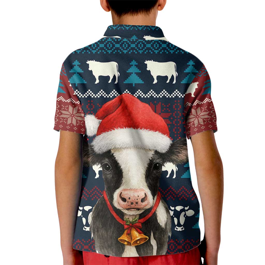 Lovely Cow Christmas Kid Polo Shirt Xmas Holiday Patterns - Wonder Print Shop