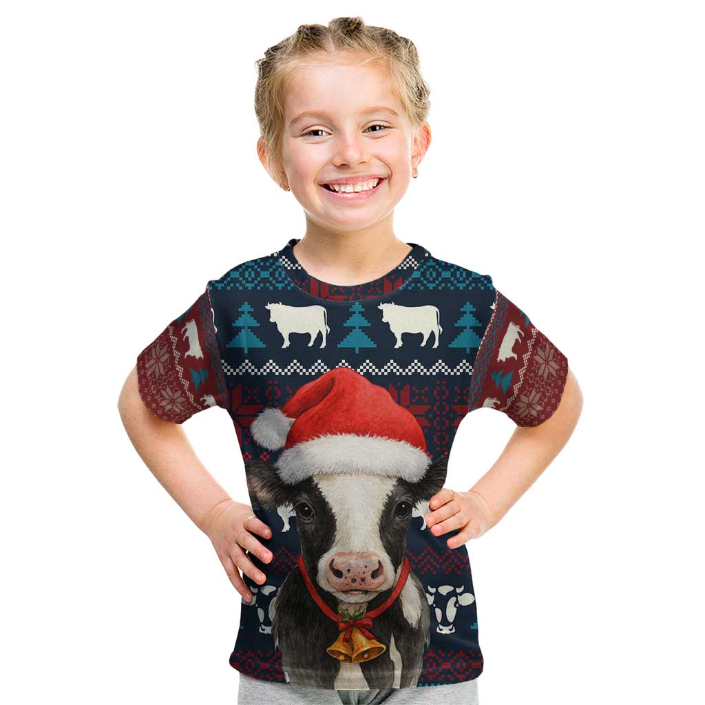 Lovely Cow Christmas Kid T Shirt Xmas Holiday Patterns - Wonder Print Shop