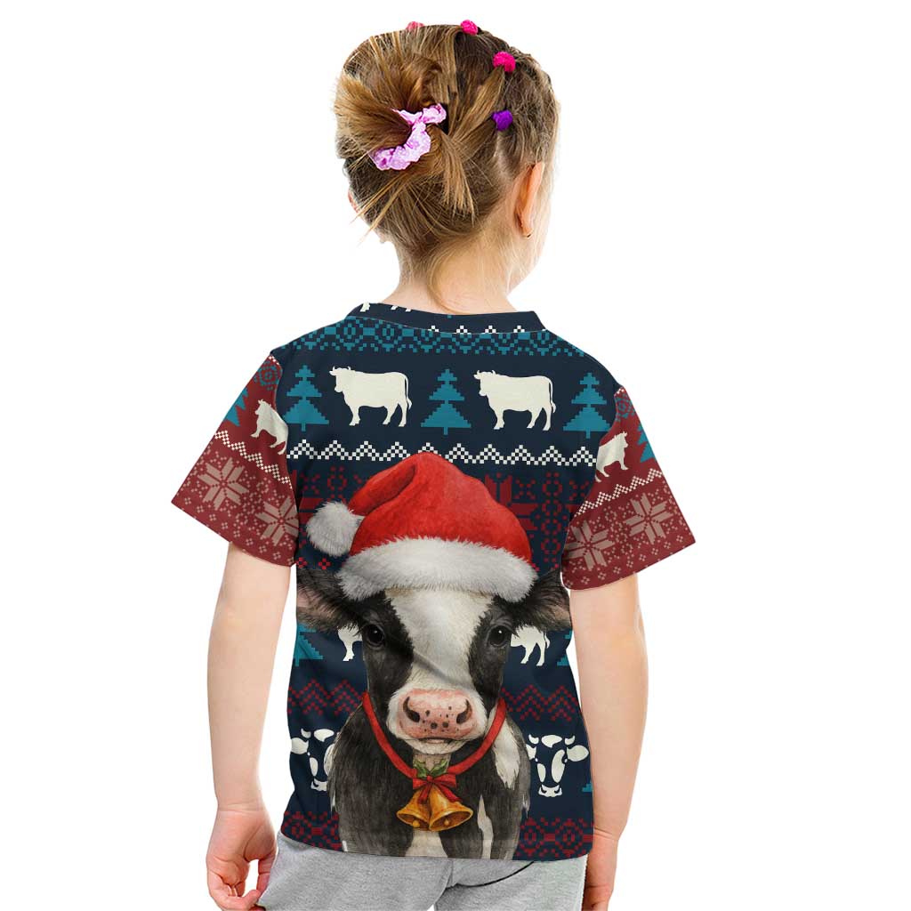 Lovely Cow Christmas Kid T Shirt Xmas Holiday Patterns - Wonder Print Shop