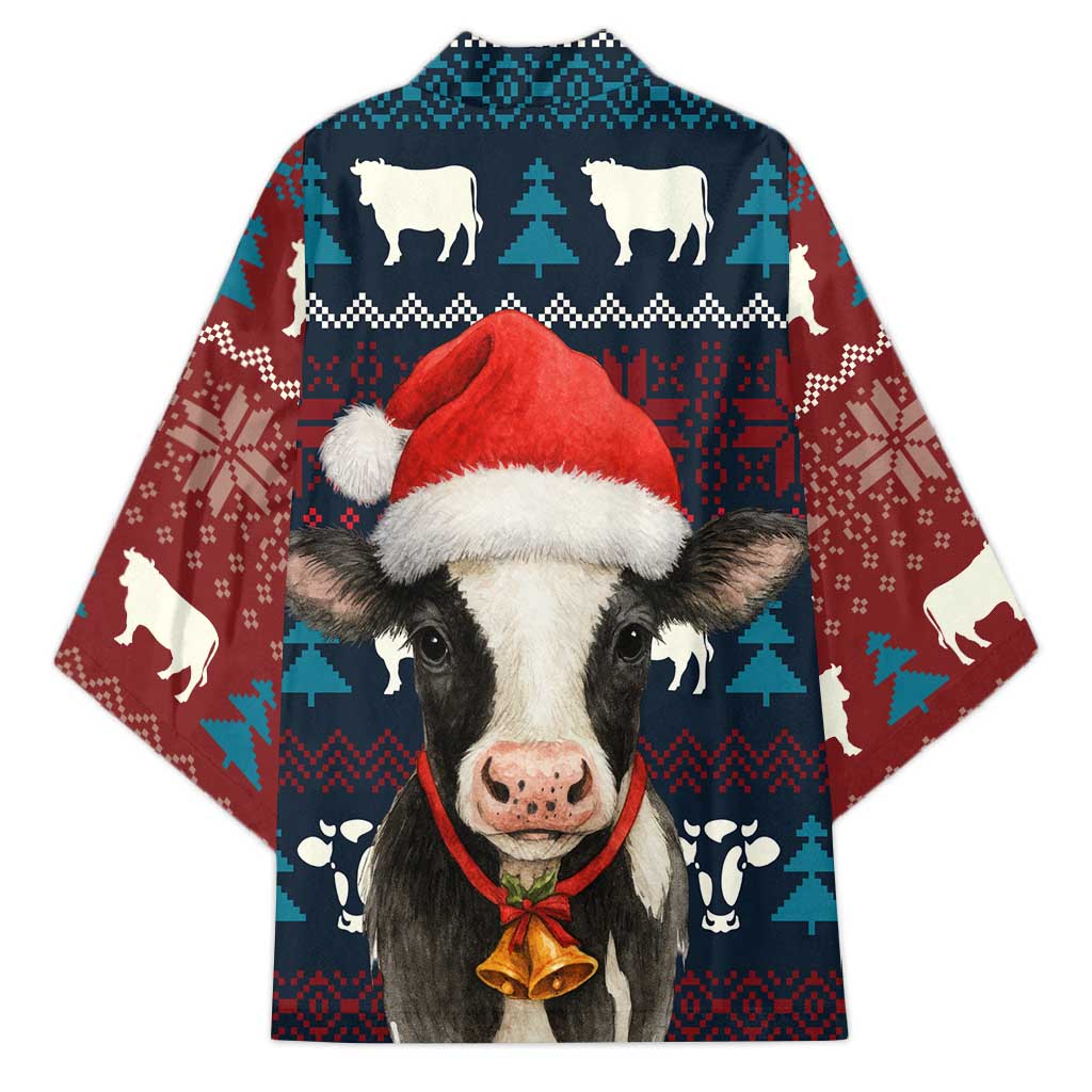 Lovely Cow Christmas Kimono Xmas Holiday Patterns - Wonder Print Shop