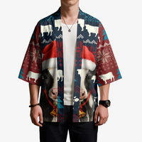 Lovely Cow Christmas Kimono Xmas Holiday Patterns - Wonder Print Shop