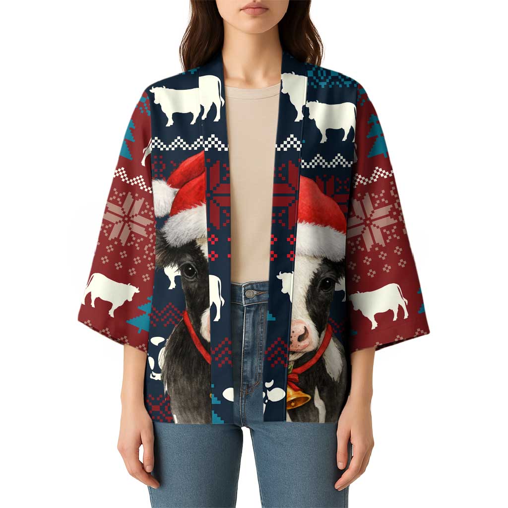 Lovely Cow Christmas Kimono Xmas Holiday Patterns - Wonder Print Shop