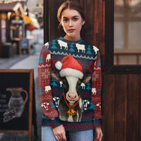 Lovely Cow Christmas Ugly Christmas Sweater Xmas Holiday Patterns - Wonder Print Shop