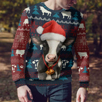 Lovely Cow Christmas Ugly Christmas Sweater Xmas Holiday Patterns - Wonder Print Shop