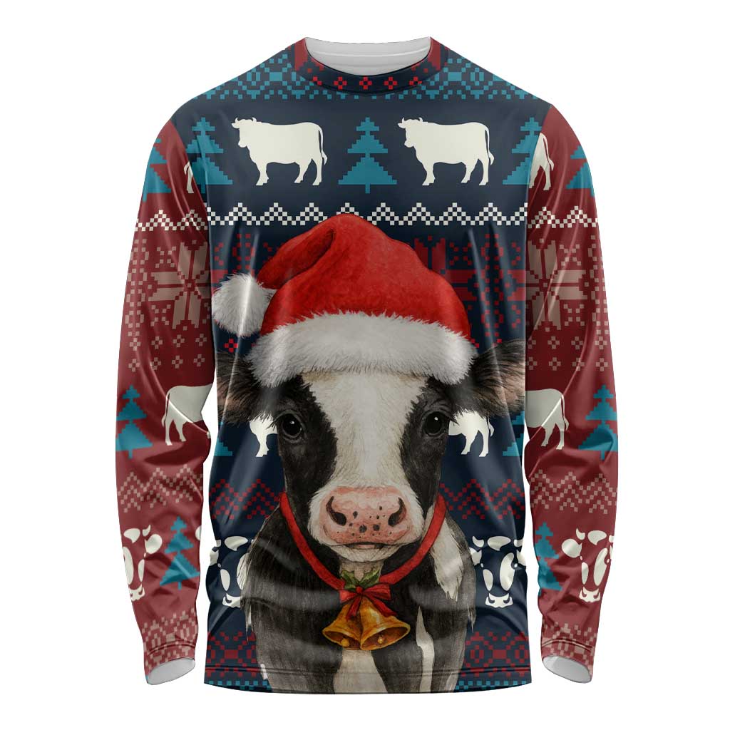 Lovely Cow Christmas Long Sleeve Shirt Xmas Holiday Patterns - Wonder Print Shop