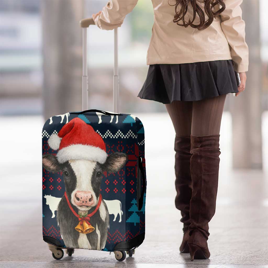Lovely Cow Christmas Luggage Cover Xmas Holiday Patterns - Wonder Print Shop
