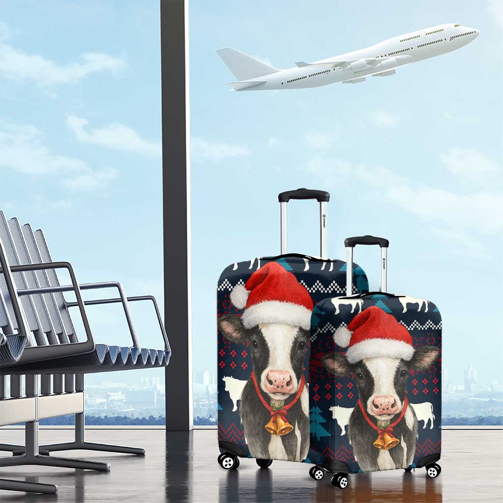 Lovely Cow Christmas Luggage Cover Xmas Holiday Patterns - Wonder Print Shop
