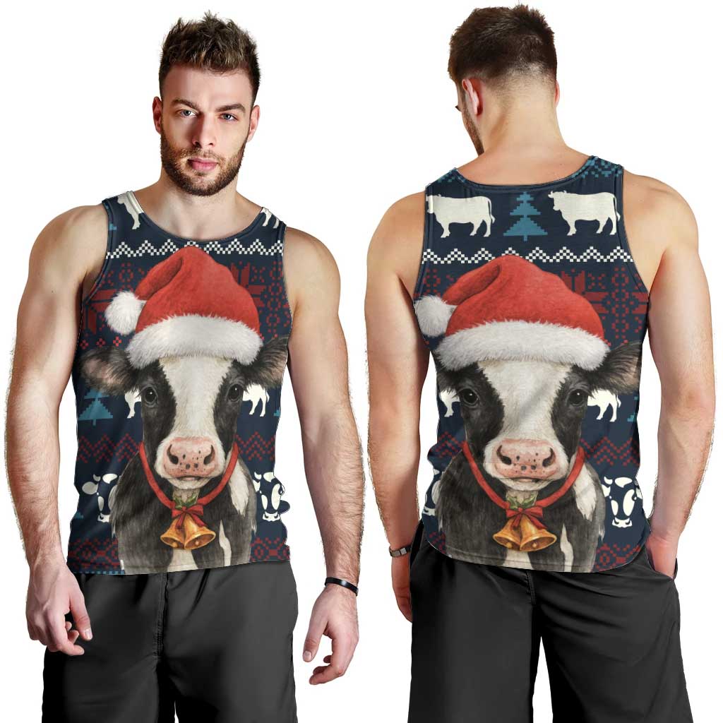 Lovely Cow Christmas Men Tank Top Xmas Holiday Patterns - Wonder Print Shop