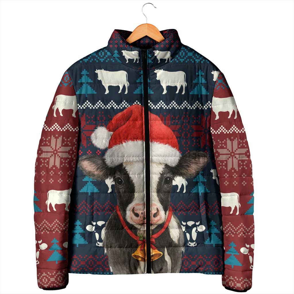 Lovely Cow Christmas Padded Jacket Xmas Holiday Patterns - Wonder Print Shop