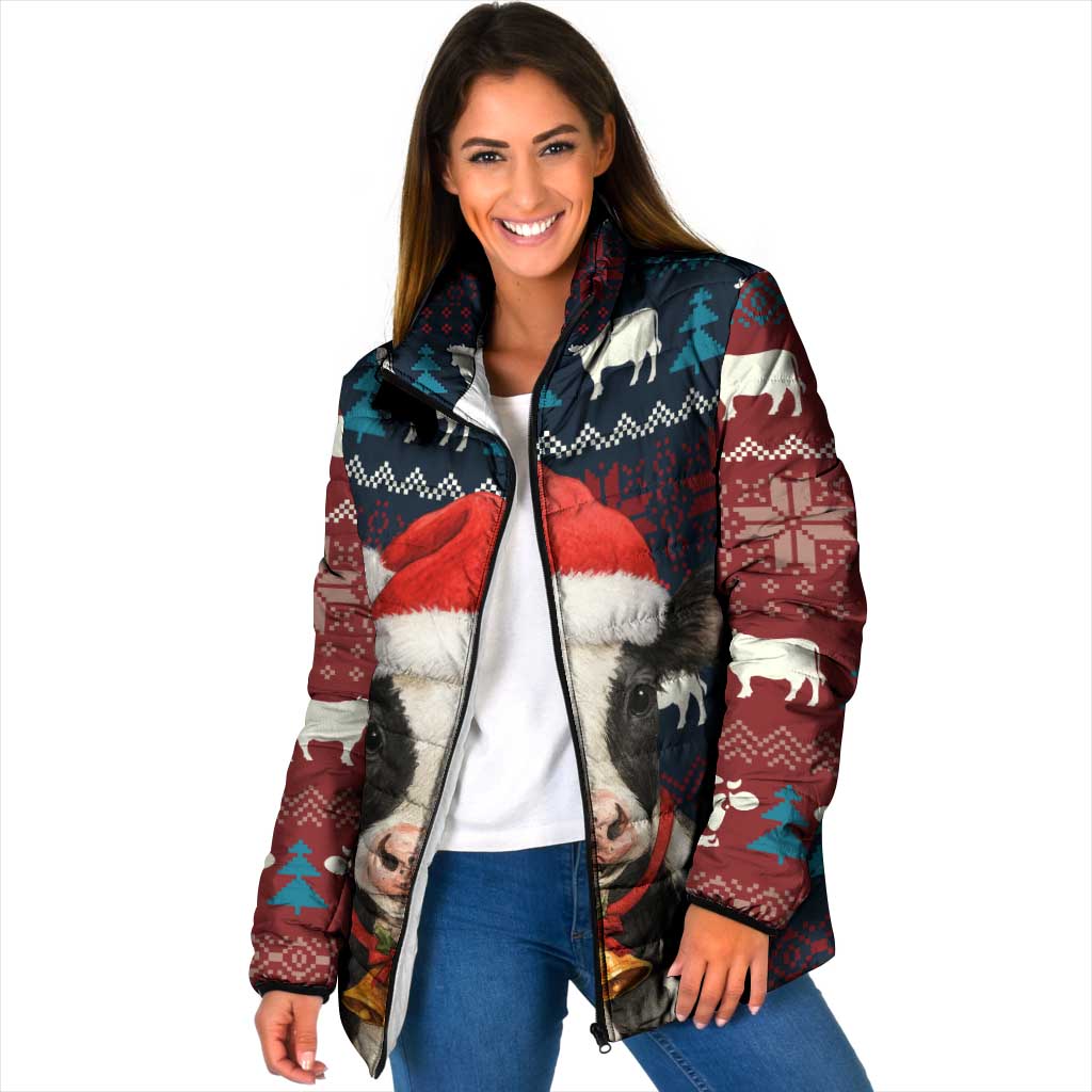 Lovely Cow Christmas Padded Jacket Xmas Holiday Patterns - Wonder Print Shop