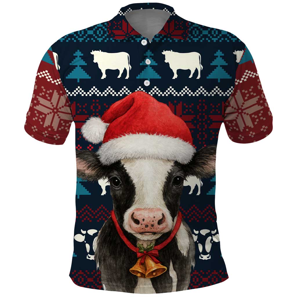 Lovely Cow Christmas Polo Shirt Xmas Holiday Patterns - Wonder Print Shop