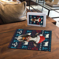 Lovely Cow Christmas Puzzle Xmas Holiday Patterns - Wonder Print Shop