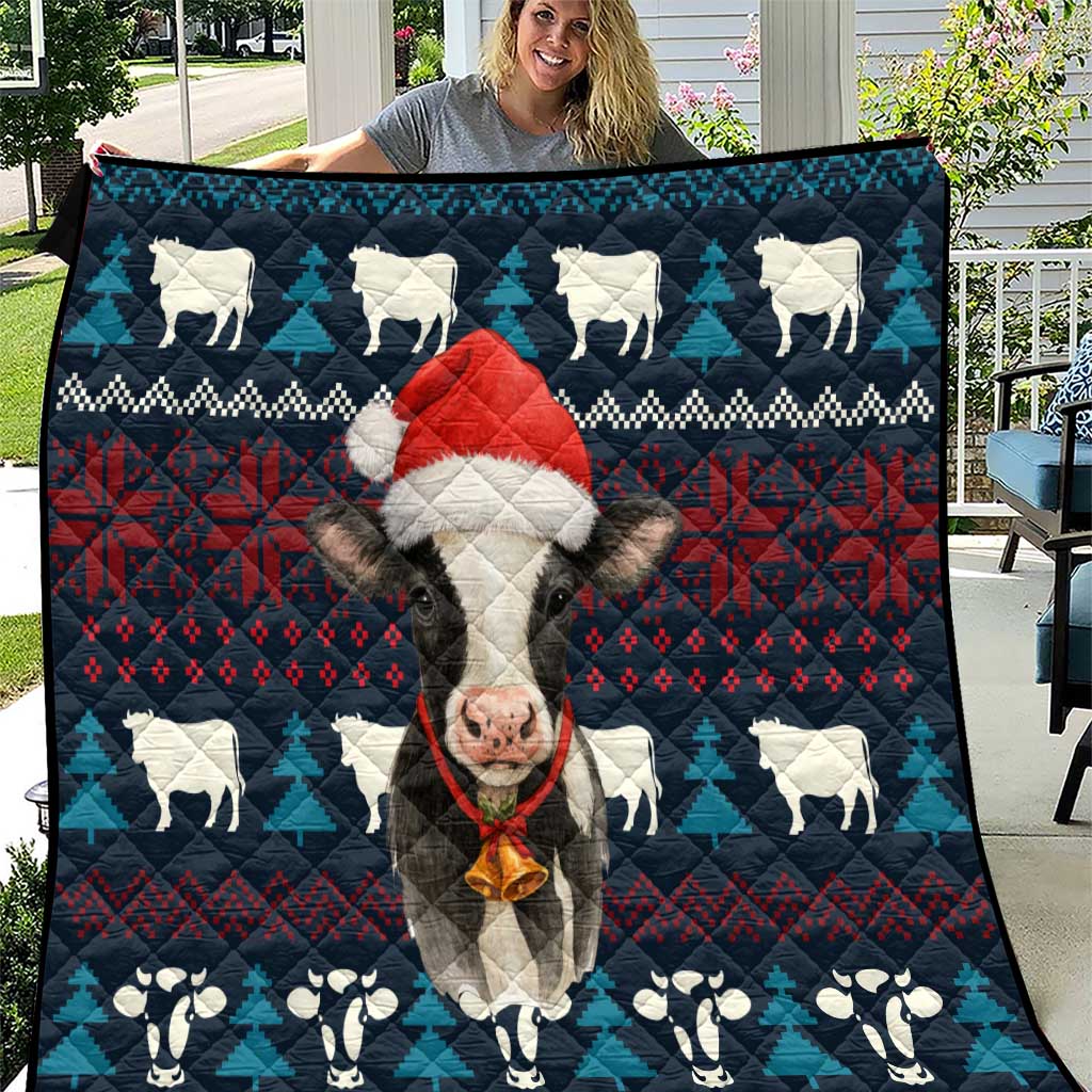 Lovely Cow Christmas Quilt Xmas Holiday Patterns - Wonder Print Shop