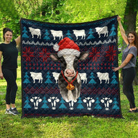 Lovely Cow Christmas Quilt Xmas Holiday Patterns - Wonder Print Shop