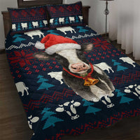 Lovely Cow Christmas Quilt Bed Set Xmas Holiday Patterns - Wonder Print Shop