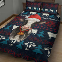 Lovely Cow Christmas Quilt Bed Set Xmas Holiday Patterns - Wonder Print Shop