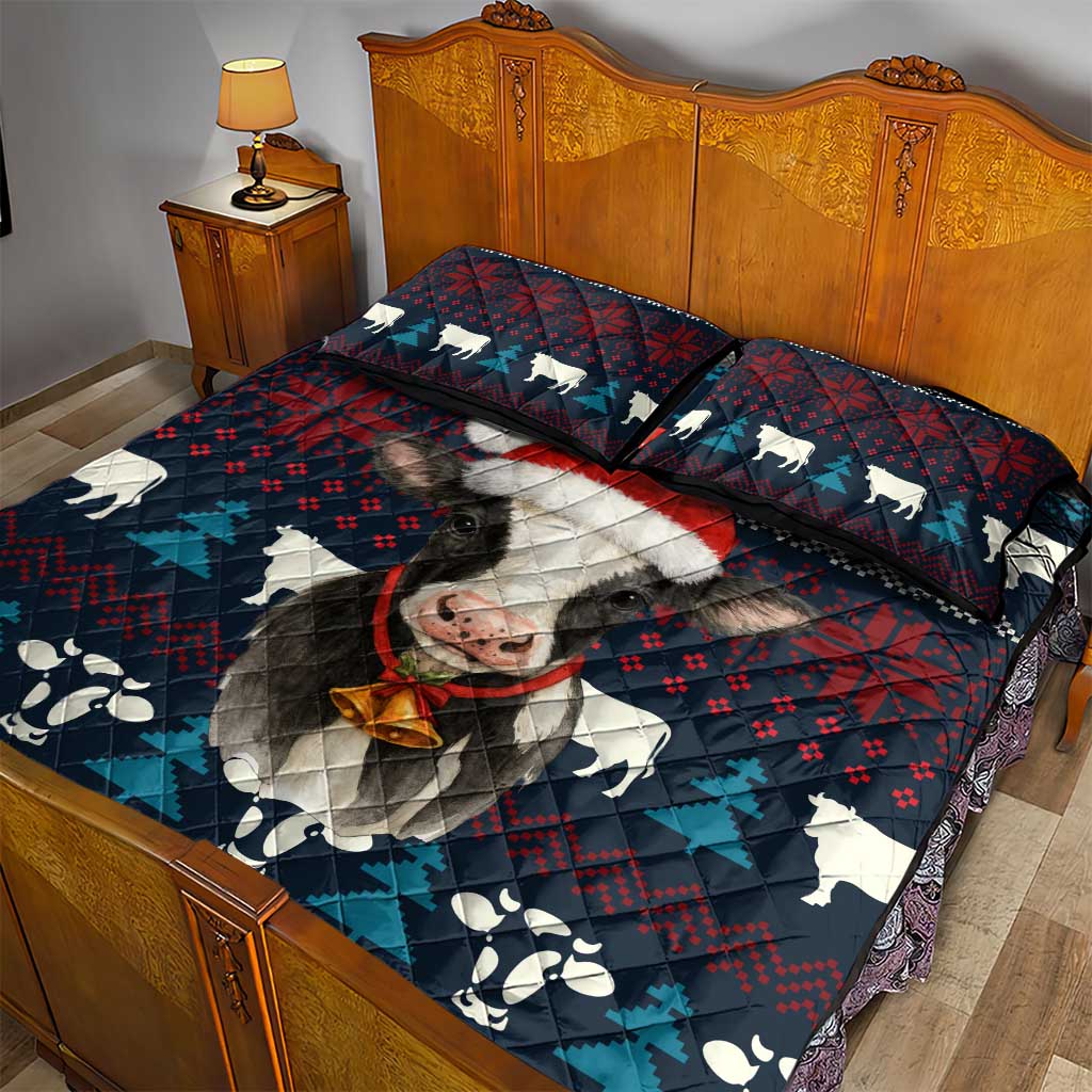 Lovely Cow Christmas Quilt Bed Set Xmas Holiday Patterns - Wonder Print Shop