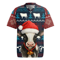 Lovely Cow Christmas Rugby Jersey Xmas Holiday Patterns - Wonder Print Shop