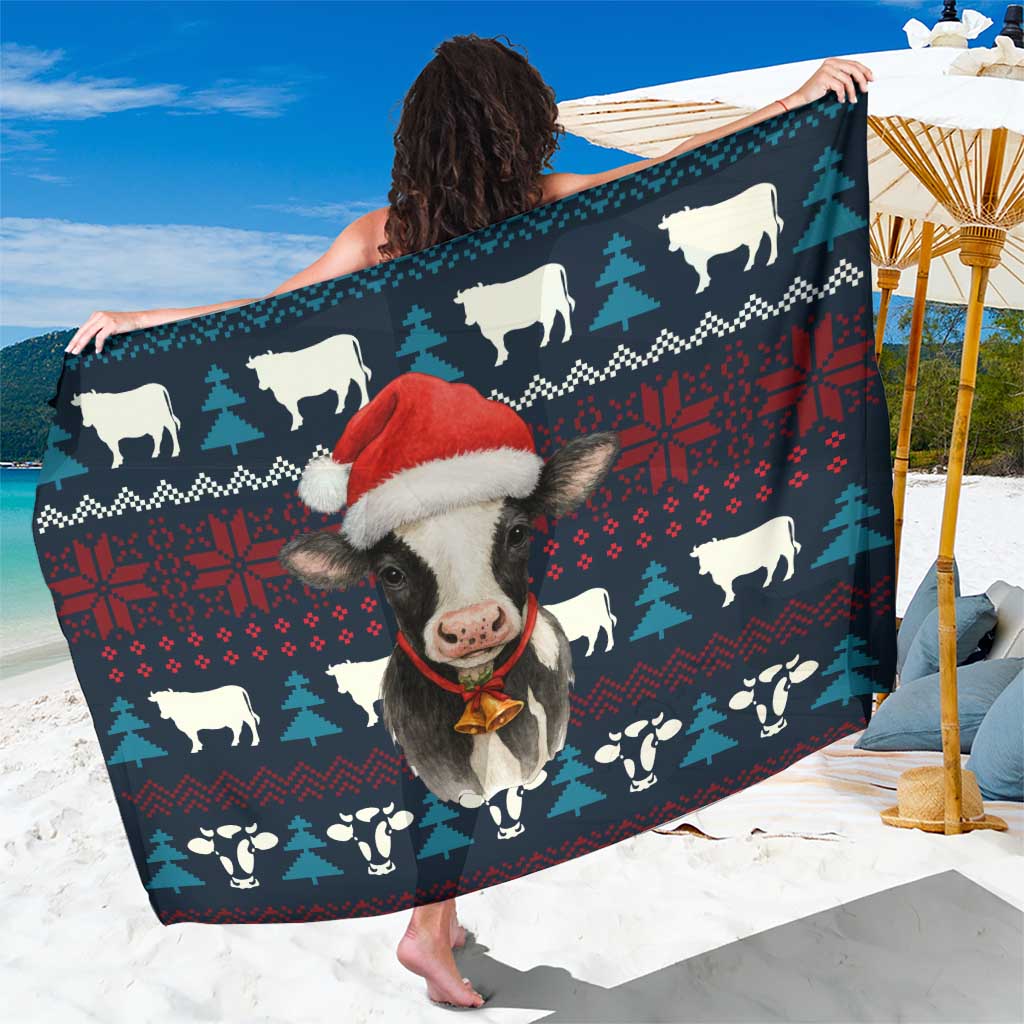 Lovely Cow Christmas Sarong Xmas Holiday Patterns - Wonder Print Shop
